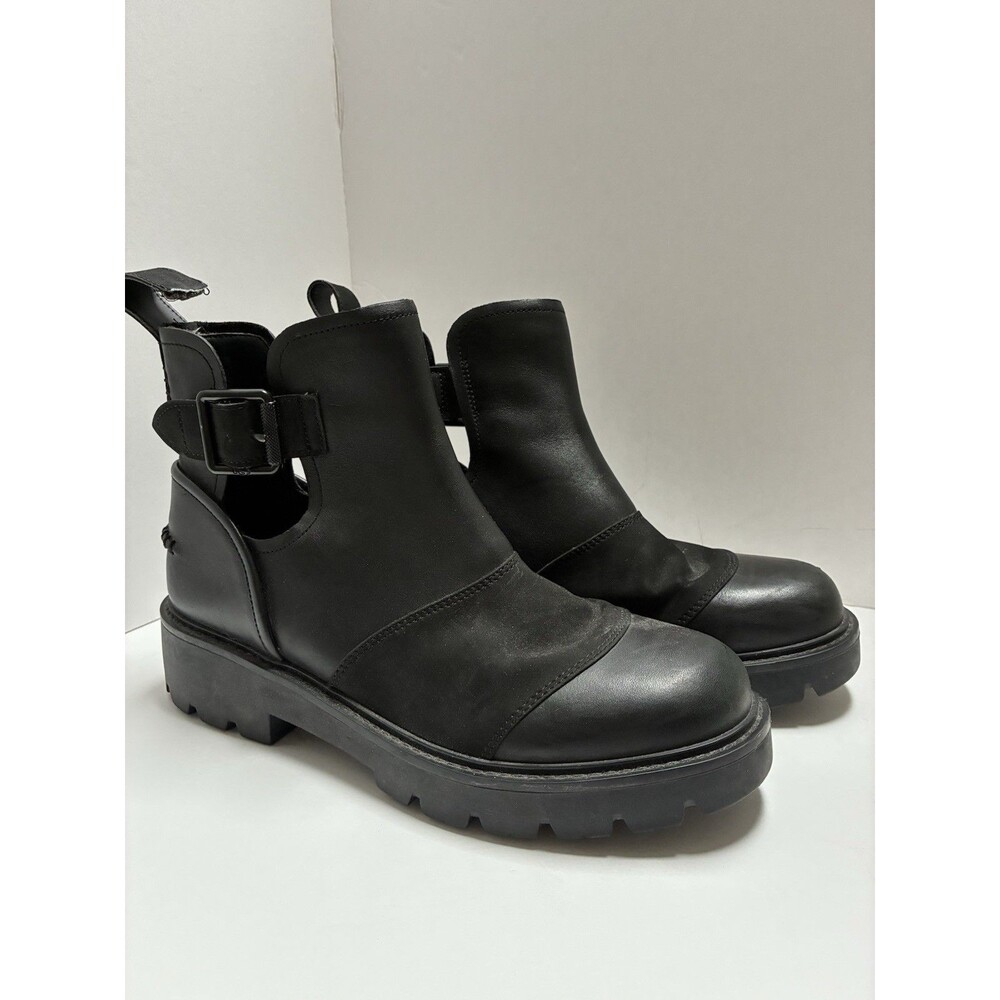 UGG STOCKTON WATERPROOF WOMEN BOOTS LEATHER BLACK US 9.5